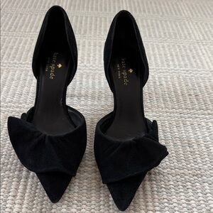 Kate Spade Black Heels with Bow Accent